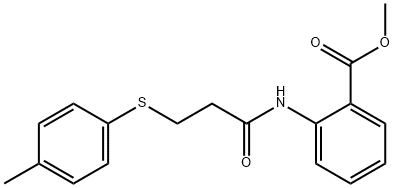 methyl 2-({3-[(4-methylphenyl)sulfanyl]propanoyl}amino)benzoate 化学構造式