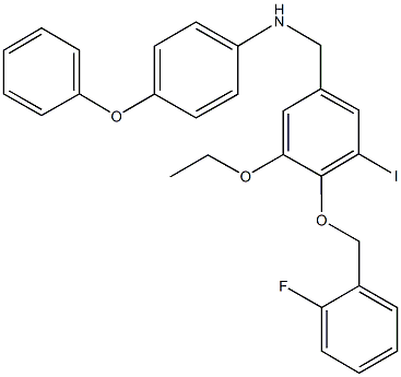 N-{3-ethoxy-4-[(2-fluorobenzyl)oxy]-5-iodobenzyl}-N-(4-phenoxyphenyl)amine Structure