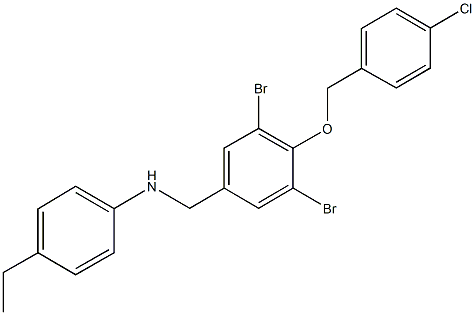 N-{3,5-dibromo-4-[(4-chlorobenzyl)oxy]benzyl}-N-(4-ethylphenyl)amine Structure