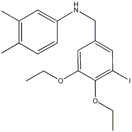 N-(3,4-diethoxy-5-iodobenzyl)-N-(3,4-dimethylphenyl)amine Struktur