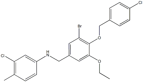 N-{3-bromo-4-[(4-chlorobenzyl)oxy]-5-ethoxybenzyl}-N-(3-chloro-4-methylphenyl)amine Structure