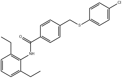 4-{[(4-chlorophenyl)sulfanyl]methyl}-N-(2,6-diethylphenyl)benzamide,664320-25-6,结构式