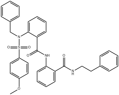 2-{benzyl[(4-methoxyphenyl)sulfonyl]amino}-N-(2-{[(2-phenylethyl)amino]carbonyl}phenyl)benzamide Struktur