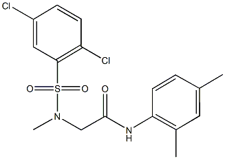 2-[[(2,5-dichlorophenyl)sulfonyl](methyl)amino]-N-(2,4-dimethylphenyl)acetamide 化学構造式