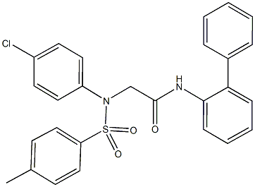 N-[1,1'-biphenyl]-2-yl-2-{4-chloro[(4-methylphenyl)sulfonyl]anilino}acetamide Struktur