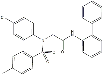 N-[1,1'-biphenyl]-2-yl-2-{4-chloro[(4-methylphenyl)sulfonyl]anilino}acetamide 结构式