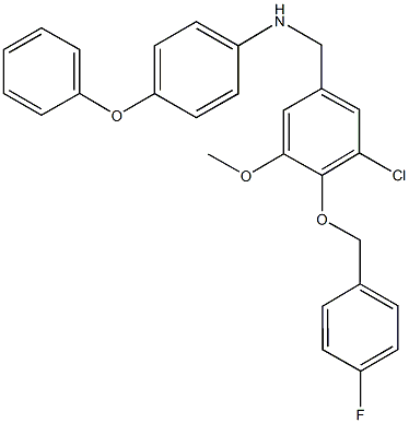 N-{3-chloro-4-[(4-fluorobenzyl)oxy]-5-methoxybenzyl}-N-(4-phenoxyphenyl)amine,664320-47-2,结构式