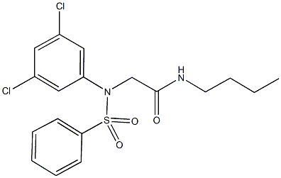 N-butyl-2-[3,5-dichloro(phenylsulfonyl)anilino]acetamide Structure