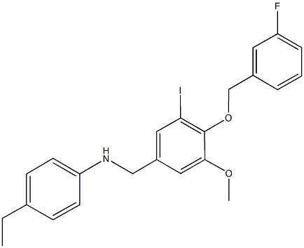 N-(4-ethylphenyl)-N-{4-[(3-fluorobenzyl)oxy]-3-iodo-5-methoxybenzyl}amine Structure