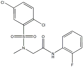 2-[[(2,5-dichlorophenyl)sulfonyl](methyl)amino]-N-(2-fluorophenyl)acetamide Struktur