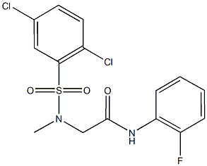 2-[[(2,5-dichlorophenyl)sulfonyl](methyl)amino]-N-(2-fluorophenyl)acetamide Structure