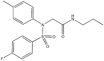 2-{[(4-fluorophenyl)sulfonyl]-4-methylanilino}-N-propylacetamide 结构式