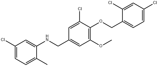 5-chloro-N-{3-chloro-4-[(2,4-dichlorobenzyl)oxy]-5-methoxybenzyl}-2-methylaniline,664320-67-6,结构式