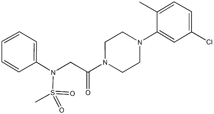N-{2-[4-(5-chloro-2-methylphenyl)-1-piperazinyl]-2-oxoethyl}-N-phenylmethanesulfonamide 化学構造式