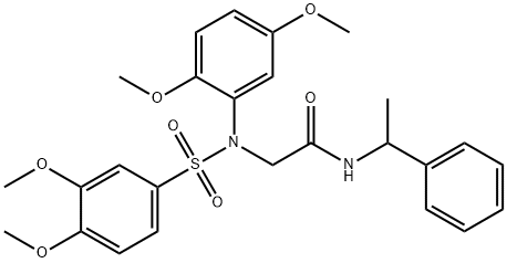 2-{[(3,4-dimethoxyphenyl)sulfonyl]-2,5-dimethoxyanilino}-N-(1-phenylethyl)acetamide|