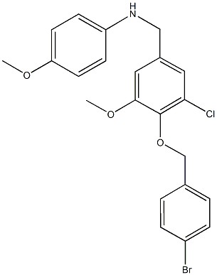 N-{4-[(4-bromobenzyl)oxy]-3-chloro-5-methoxybenzyl}-N-(4-methoxyphenyl)amine Structure