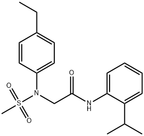 2-[4-ethyl(methylsulfonyl)anilino]-N-(2-isopropylphenyl)acetamide 化学構造式