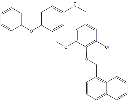 N-[3-chloro-5-methoxy-4-(1-naphthylmethoxy)benzyl]-N-(4-phenoxyphenyl)amine 化学構造式