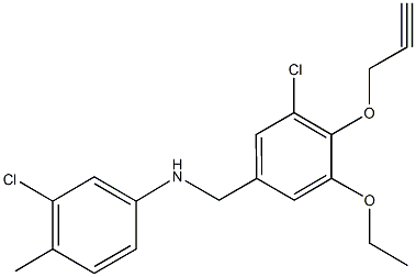 N-[3-chloro-5-ethoxy-4-(2-propynyloxy)benzyl]-N-(3-chloro-4-methylphenyl)amine 结构式