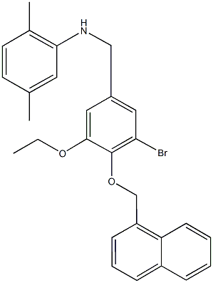 N-[3-bromo-5-ethoxy-4-(1-naphthylmethoxy)benzyl]-N-(2,5-dimethylphenyl)amine 结构式