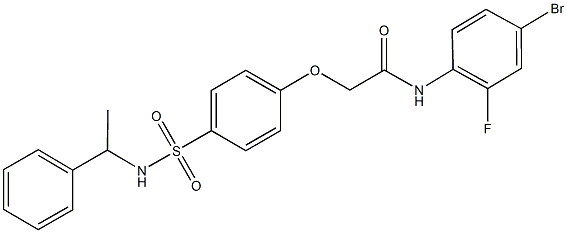 N-(4-bromo-2-fluorophenyl)-2-(4-{[(1-phenylethyl)amino]sulfonyl}phenoxy)acetamide Struktur