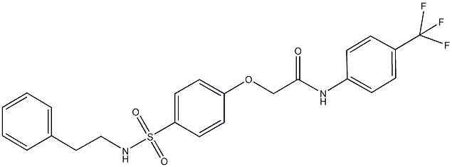 2-(4-{[(2-phenylethyl)amino]sulfonyl}phenoxy)-N-[4-(trifluoromethyl)phenyl]acetamide Struktur