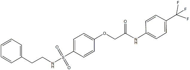 2-(4-{[(2-phenylethyl)amino]sulfonyl}phenoxy)-N-[4-(trifluoromethyl)phenyl]acetamide 结构式