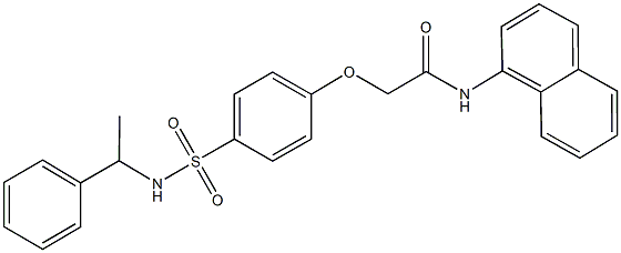 N-(1-naphthyl)-2-(4-{[(1-phenylethyl)amino]sulfonyl}phenoxy)acetamide Structure