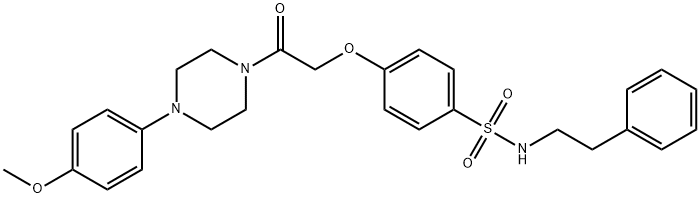 4-{2-[4-(4-methoxyphenyl)-1-piperazinyl]-2-oxoethoxy}-N-(2-phenylethyl)benzenesulfonamide,664321-28-2,结构式