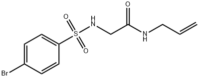 N-allyl-2-{[(4-bromophenyl)sulfonyl]amino}acetamide 化学構造式