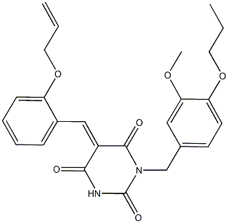 664321-36-2 5-[2-(allyloxy)benzylidene]-1-(3-methoxy-4-propoxybenzyl)-2,4,6(1H,3H,5H)-pyrimidinetrione