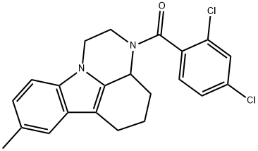 3-(2,4-dichlorobenzoyl)-8-methyl-2,3,3a,4,5,6-hexahydro-1H-pyrazino[3,2,1-jk]carbazole Structure