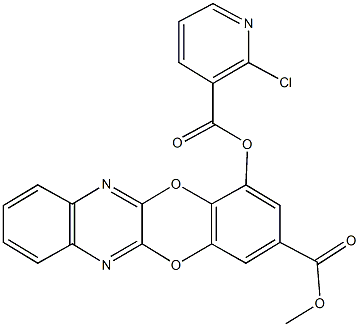 methyl 4-{[(2-chloro-3-pyridinyl)carbonyl]oxy}[1,4]benzodioxino[2,3-b]quinoxaline-2-carboxylate 结构式