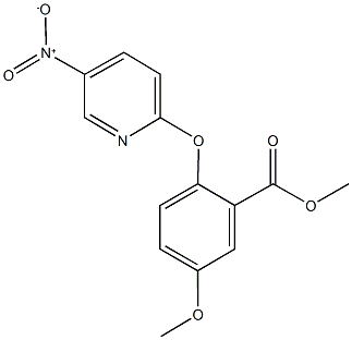 methyl 2-({5-nitro-2-pyridinyl}oxy)-5-methoxybenzoate Struktur