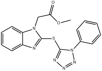ethyl {2-[(1-phenyl-1H-tetraazol-5-yl)sulfanyl]-1H-benzimidazol-1-yl}acetate Structure