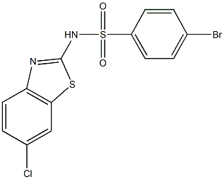 4-bromo-N-(6-chloro-1,3-benzothiazol-2-yl)benzenesulfonamide,664345-88-4,结构式