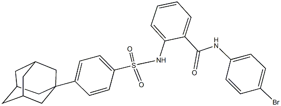 2-({[4-(1-adamantyl)phenyl]sulfonyl}amino)-N-(4-bromophenyl)benzamide Struktur