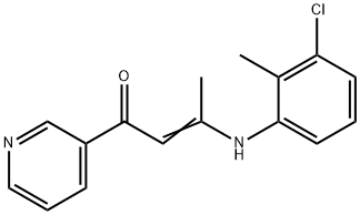 3-(3-chloro-2-methylanilino)-1-(3-pyridinyl)-2-buten-1-one,664348-83-8,结构式