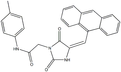 2-[4-(9-anthrylmethylene)-2,5-dioxoimidazolidin-1-yl]-N-(4-methylphenyl)acetamide Structure