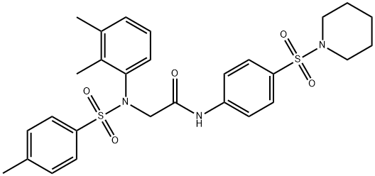 2-{2,3-dimethyl[(4-methylphenyl)sulfonyl]anilino}-N-[4-(piperidin-1-ylsulfonyl)phenyl]acetamide,664353-18-8,结构式