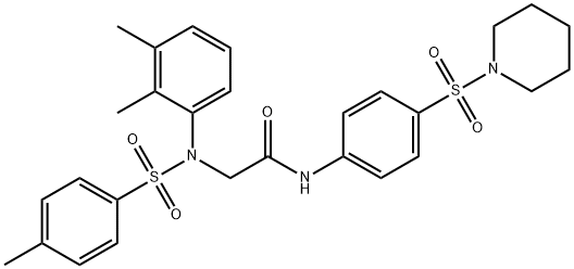 2-{2,3-dimethyl[(4-methylphenyl)sulfonyl]anilino}-N-[4-(piperidin-1-ylsulfonyl)phenyl]acetamide Structure