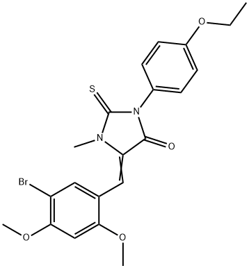 5-(5-bromo-2,4-dimethoxybenzylidene)-3-(4-ethoxyphenyl)-1-methyl-2-thioxoimidazolidin-4-one Structure