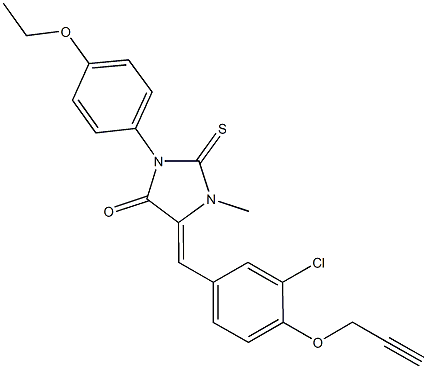 5-[3-chloro-4-(prop-2-ynyloxy)benzylidene]-3-(4-ethoxyphenyl)-1-methyl-2-thioxoimidazolidin-4-one,664353-25-7,结构式