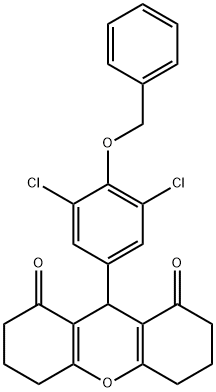 9-[4-(benzyloxy)-3,5-dichlorophenyl]-3,4,5,6,7,9-hexahydro-1H-xanthene-1,8(2H)-dione Struktur