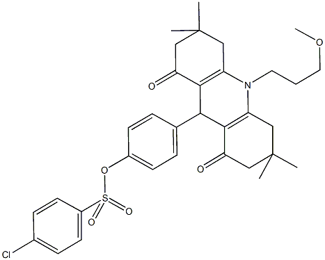 4-[10-(3-methoxypropyl)-3,3,6,6-tetramethyl-1,8-dioxo-1,2,3,4,5,6,7,8,9,10-decahydro-9-acridinyl]phenyl 4-chlorobenzenesulfonate Structure