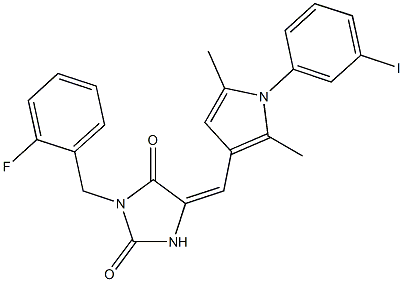 3-(2-fluorobenzyl)-5-{[1-(3-iodophenyl)-2,5-dimethyl-1H-pyrrol-3-yl]methylene}-2,4-imidazolidinedione|