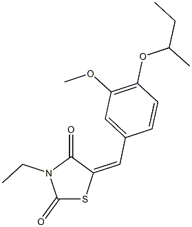 5-(4-sec-butoxy-3-methoxybenzylidene)-3-ethyl-1,3-thiazolidine-2,4-dione Structure
