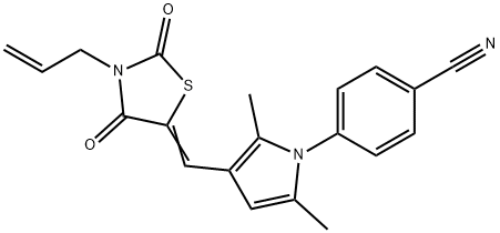 4-{3-[(3-allyl-2,4-dioxo-1,3-thiazolidin-5-ylidene)methyl]-2,5-dimethyl-1H-pyrrol-1-yl}benzonitrile Structure