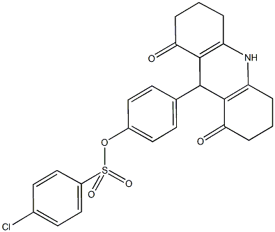 4-(1,8-dioxo-1,2,3,4,5,6,7,8,9,10-decahydro-9-acridinyl)phenyl 4-chlorobenzenesulfonate,664356-72-3,结构式