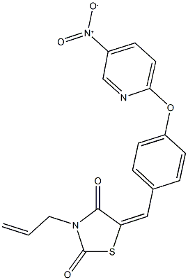 3-allyl-5-[4-({5-nitro-2-pyridinyl}oxy)benzylidene]-1,3-thiazolidine-2,4-dione Struktur